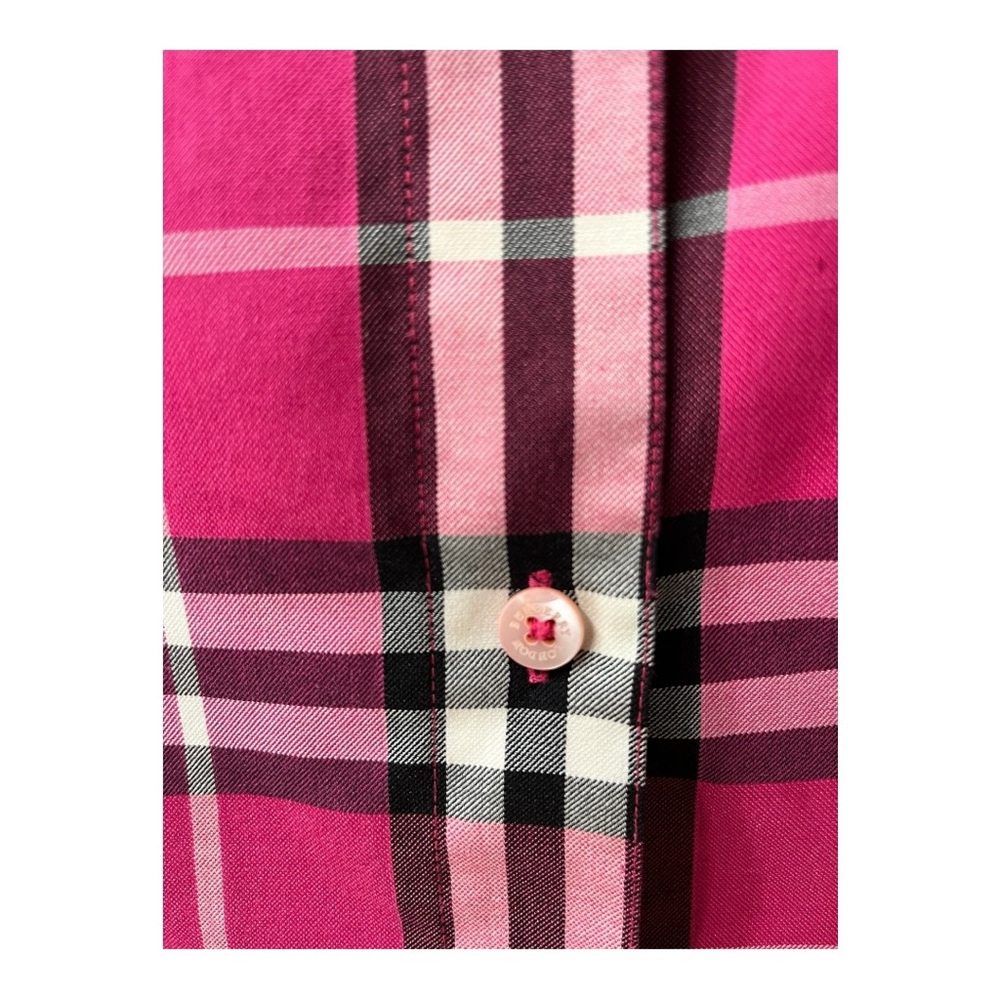 Burberry Women's Pink Plaid Top Size 6 - Picture 8 of 13